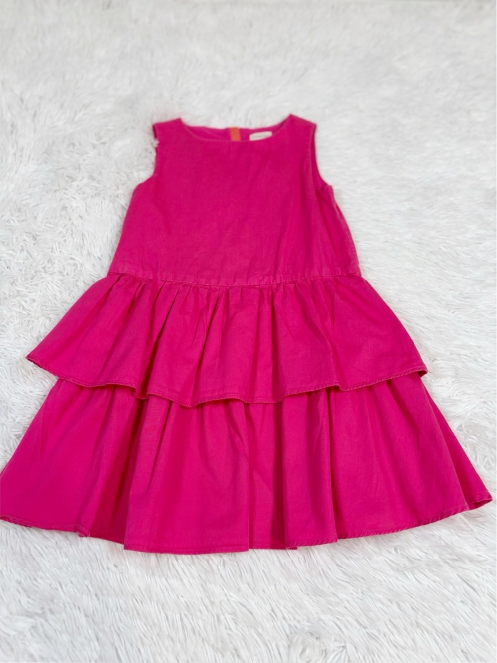 Crewcuts Girls' sleeveless Bright Pink Tiered Dress - Stylish Summer Dress‎